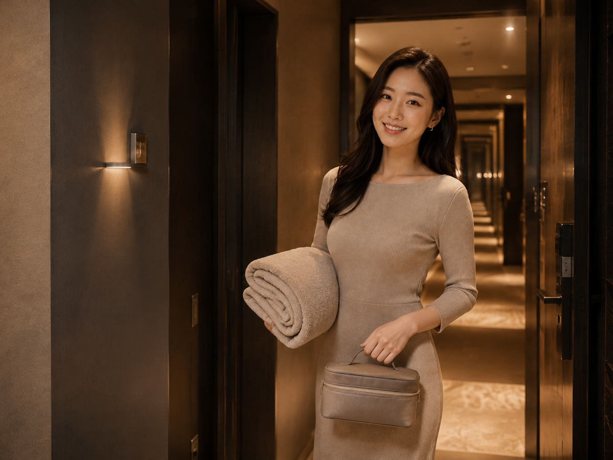 수원 영통구 방문 홈케어 일정을 준비하는 젊은 성인 한국 여성 관리사